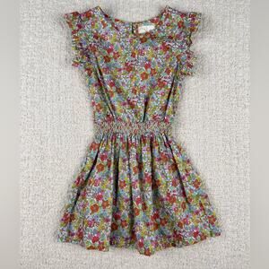 Peek Floral Kids Casual Dress - Red, Green, Blue